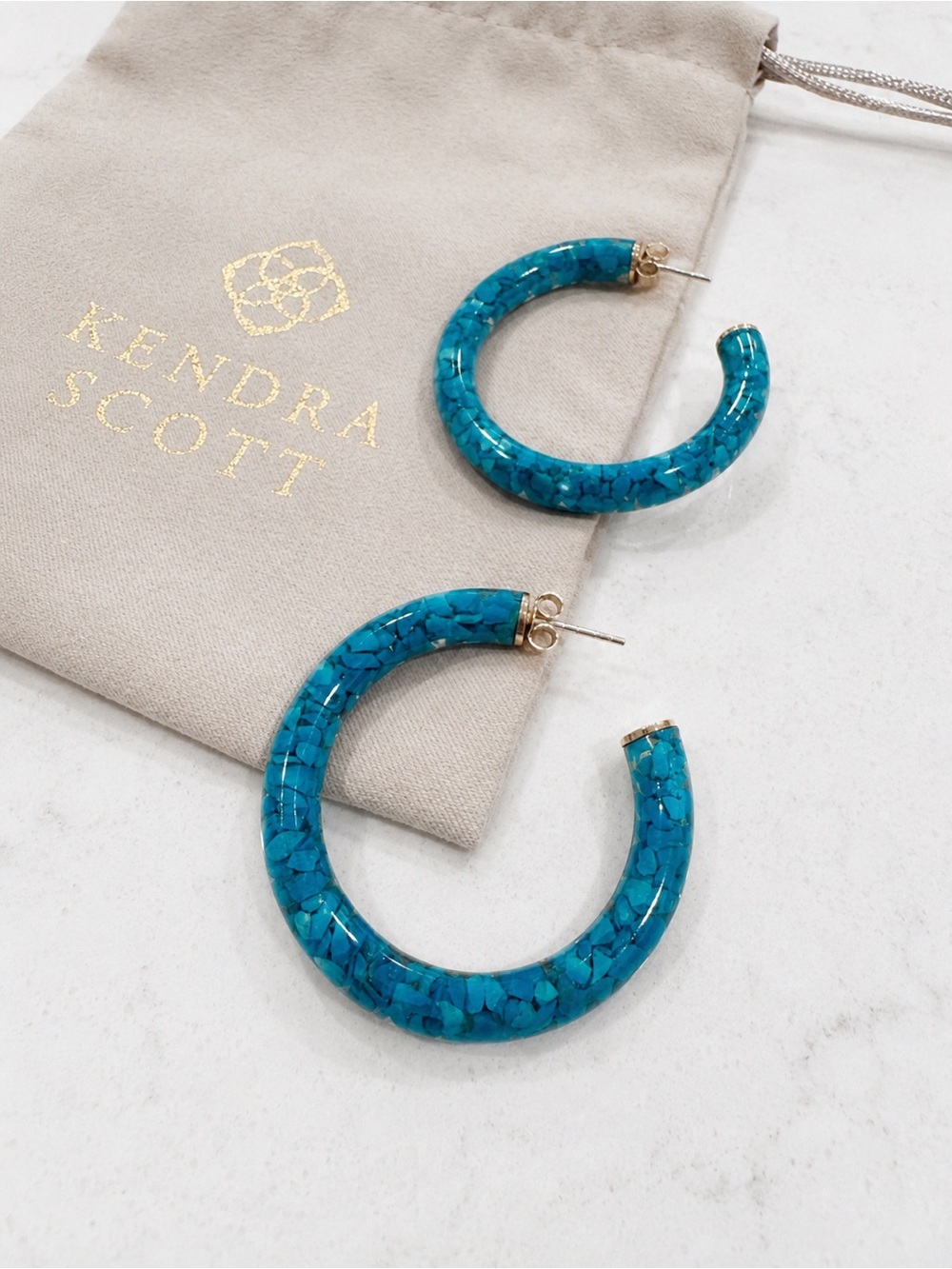 Kendra Scott Sonnie Gold Hoop Earrings - Turqouise